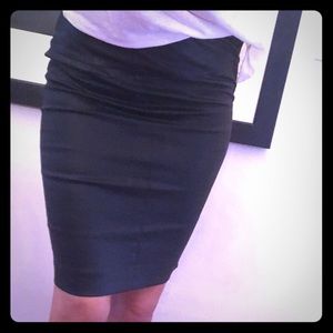 Robert Rodriguez Black Pencil Skirt w Leather